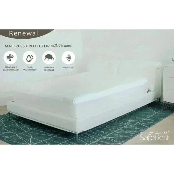 SafeRest Renewal Bamboo Mattress Pad Cover Hypoallergenic TWIN XL Dorms NIP - Picture 2 of 7